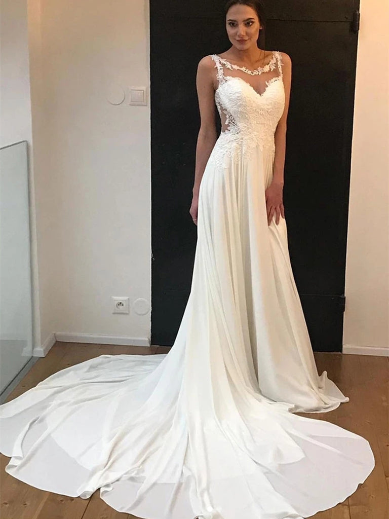 Elegant White Satin Long Prom Dress, Long White Formal Graduation Even –  Rjerdress